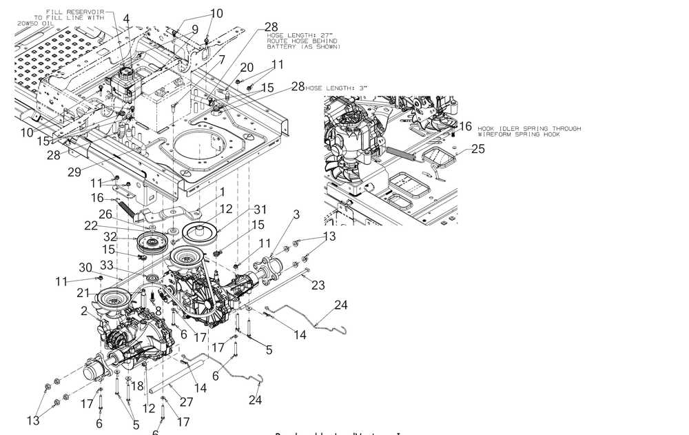 Drive 1 Diagram and Parts List for Z-FORCESX54KW (47RIDGJC010)(2021) Cub Cadet Lawn Tractor